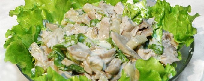 Salada de frango e cogumelos - 10 deliciosas receitas com fotos passo a passo